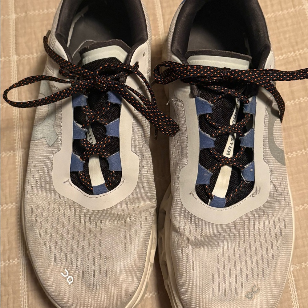 On Running Women’s White and Blue Cloudmonster Shoes Size 10.5